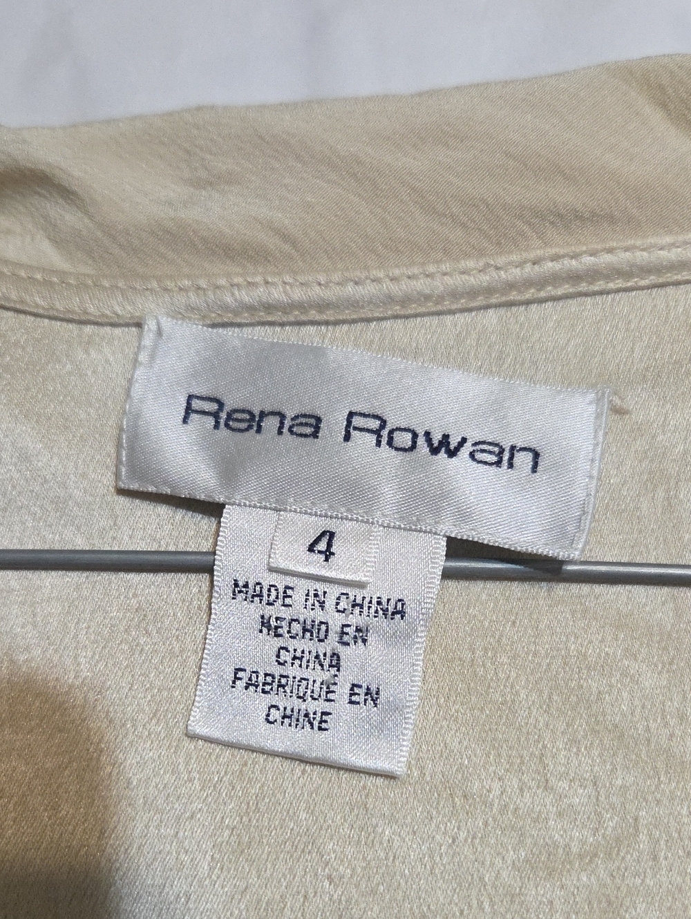 Rena Rowan 100% Silk Cream Maxi Skirt